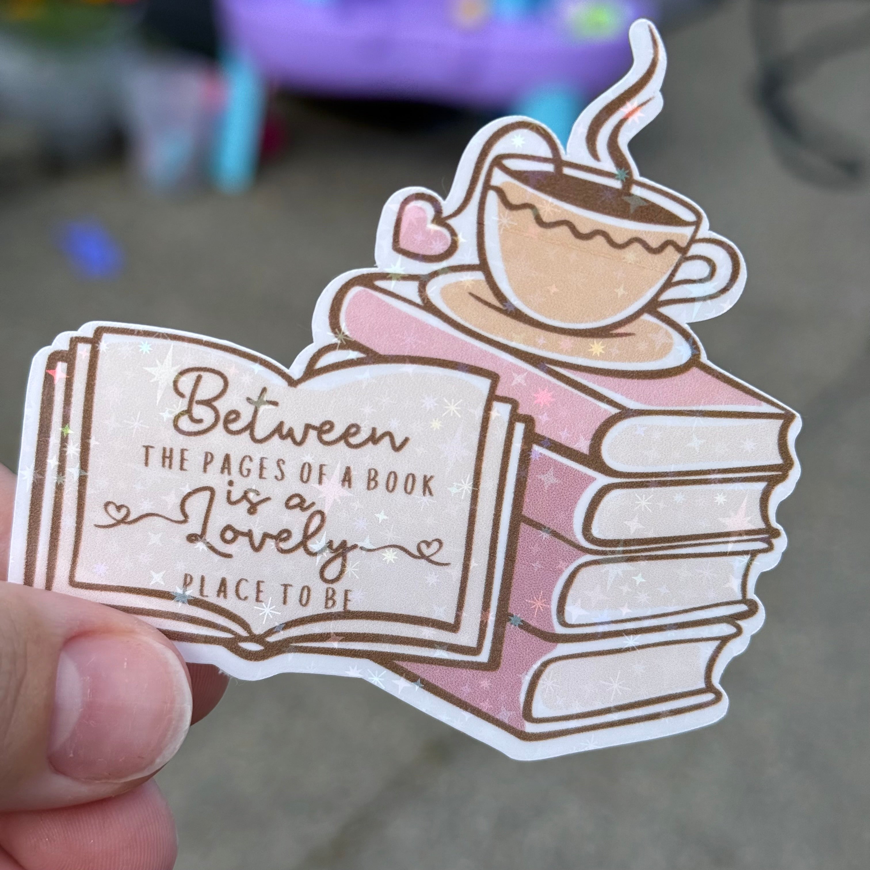 Book Lover Holographic Sticker Pack | 20 Pink Bookish Vinyl Stickers | Reading Aesthetic Stickers for Kindle, Water Bottle, Laptop & Journals