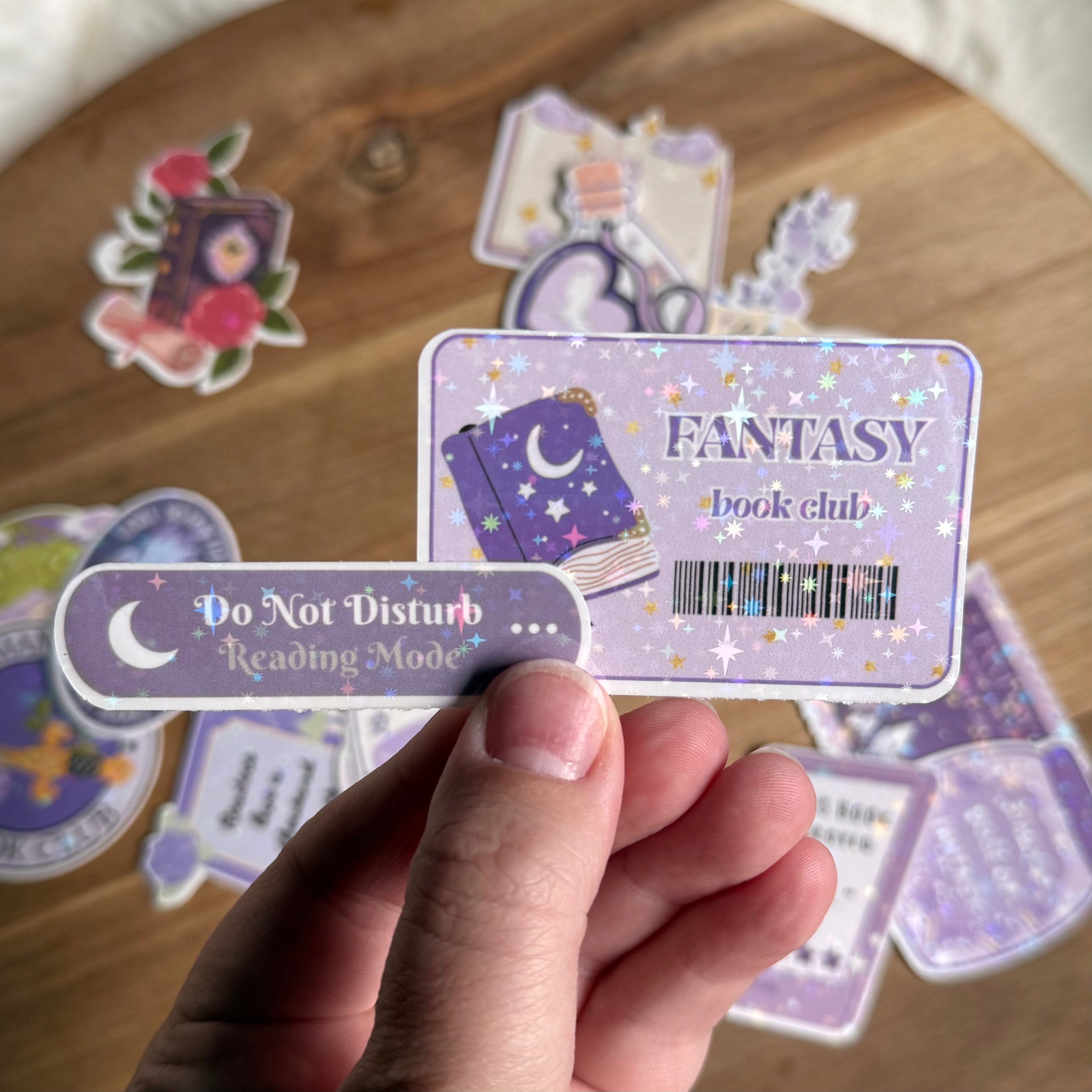 Fantasy Book Sticker Pack | 20 Holographic Fantasy Reader Stickers | Book Dragon Stickers | Romantasy Book Club Decals | Kindle, Laptop & Water Bottle Stickers