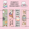 Printable Purrfect Cat Bookmarks (4) - Instant Digital Download, Printable PD