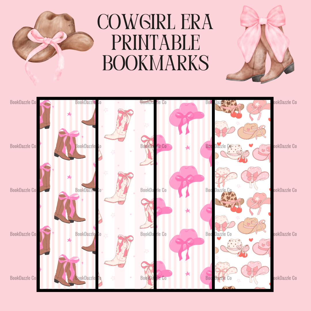Printable Cowgirl Era Bookmarks (4) — Instant Digital Download, Printable PDF