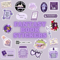 Fantasy Book Sticker Pack | 20 Holographic Fantasy Reader Stickers | Book Dragon Stickers | Romantasy Book Club Decals | Kindle, Laptop & Water Bottle Stickers